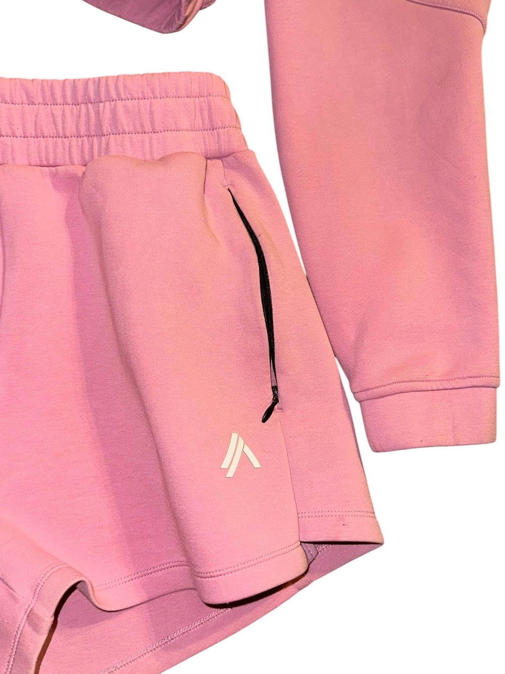 Alphalete 2 piece Cropped Zip Hoodie & Shorts Set - Picture 4 of 9